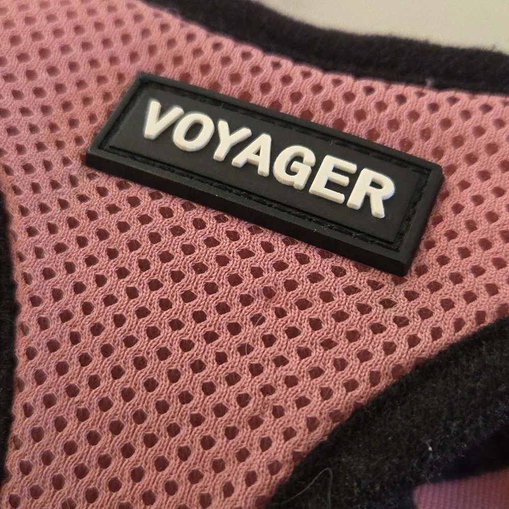 VOYAGER Step-In Air Mesh Dog Harness Pink & Black Medium